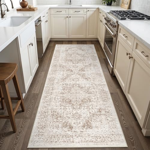2x6 Washable Runner Rug (Ivory/Beige / 2' x 6' (Runner))