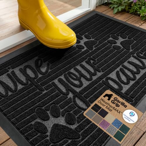 WeatherMAX Door Mat (Black Paws / 29" x 17")