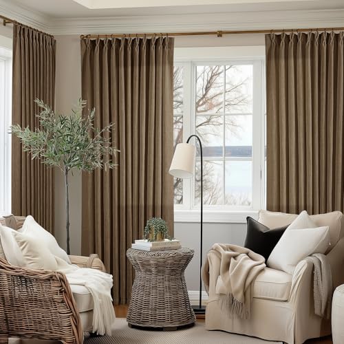 Extra Wide 108 Inch Long Pleat Curtains 70 Inch Wide Dutch Cocoa (Dutch Cocoa / 70"W x 108"L (Pack of 1))
