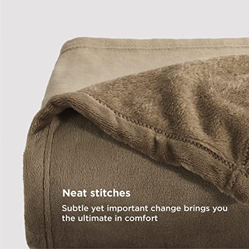 GentleSoft Fleece Throw Blanket Camel (Camel / Throw (50" X 60"))