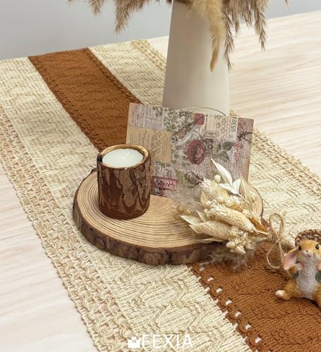 Boho Table Runner for Home Decor 12x90 Fall Coffee Table Decor Caramel (Caramel / 12x90")