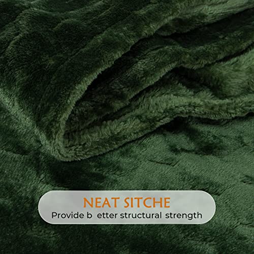 Fleece Blanket Super Soft Cozy Throw Blanket 50" x 60" (Olive Green / Throw-50" x 60")