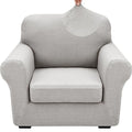 2 Piece Stretch Armchair Sofa Cover (31"-46"(1 Cushion) / Silver Grey)