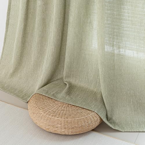 Sage Green Living Room Curtains 84 Inch Length 2 Panels Set (50"W x 84"L (Pack of 2) / Sage Green)