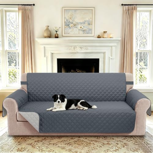Oversized Sofa Cover for 3 Cushion (Dark Blue/Light Grey / Sofa Xl - Xl Large (78"))