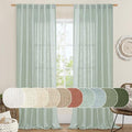 Living Room Linen Curtains (Light Sage / 52"W x 90"L (Pack of 2))