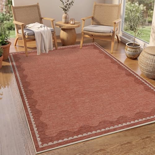 6x9 Red Area Rug (Jute Red / 6' x 9' (Rectangular))
