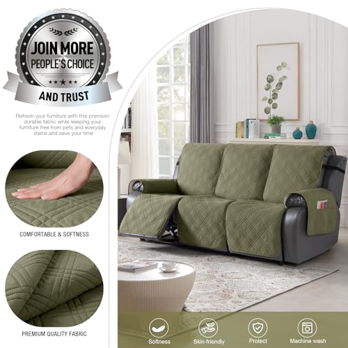 100% Waterproof Recliner Sofa Cover (Green / 3 Seater Standard)