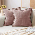 Decorative Throw Pillow Covers for Couch 18x18 Inch Blush Pink (Blush Pink / 18" x 18" (Pack of 2))
