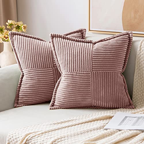 Decorative Throw Pillow Covers for Couch 18x18 Inch Blush Pink (Blush Pink / 18" x 18" (Pack of 2))