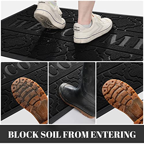 Welcome Mat Outdoor Indoor (47x32 Inch / Black)