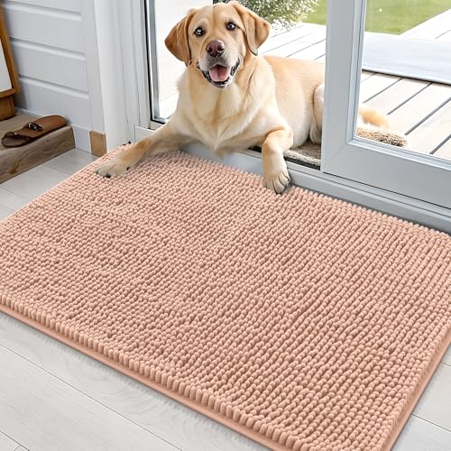 Dog Door Mat for Muddy Paws 36x24 (Peach / 36" X 24")