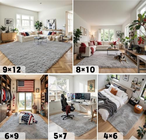 8x10 Area Rugs for Living Room (Light Grey / 8' x 10' (Rectangular))