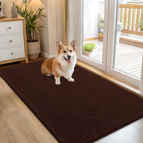Dog Door Mat for Muddy Paws 54x32 (Brown / 54" X 32")