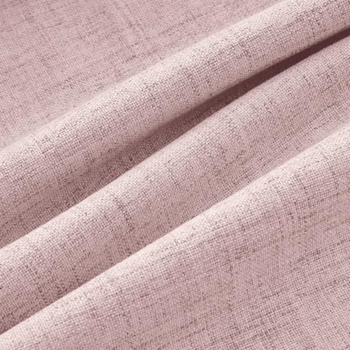 100% Blackout Linen Curtains for Bedroom 42 x 84 Inch Pink 2 Panels (Pink / 42"W x 84"L (Pack of 2))
