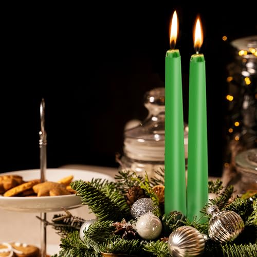 0.87×10 Inch Green Taper Candles (Dark Green)