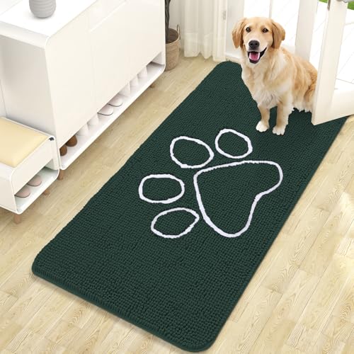 Dog Door Mat for Muddy Paws 47x24 (Blackish Green / 47" X 24")