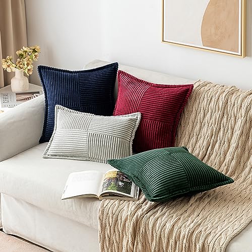Decorative Throw Pillow Covers for Couch 20x20 Inch Dark Green (Dark Green / 20" x 20" (Pack of 2))