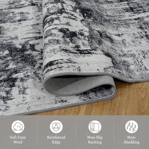 5x7 Area Rugs for Living Room (03-black Grey / 5' x 7' (Rectangular))