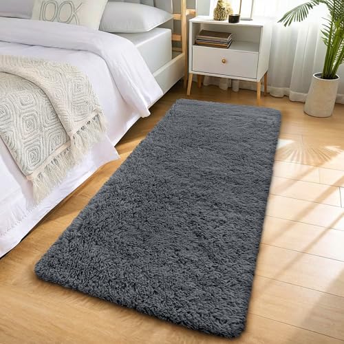 2x6 Machine Washable Runner Rugs for Hallway (2x6 Ft / Grey)