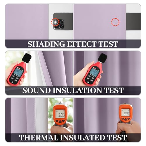100% Blackout Curtains 52x84 inch Long Lilac Window Drapes (Lilac / 52"W x 84"L (Pack of 2))