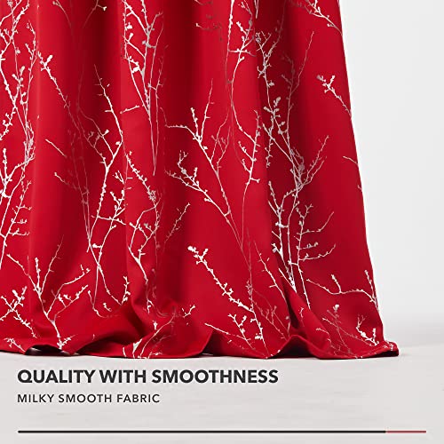Living Room Curtains 84 Inches Long (Red/Tree Branch / 42"W x 84"L (Pack of 2))