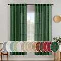 Emerald Green Linen Curtains 52x72 Inch Long for Bedroom Living Room (52"W x 72"L (Pack of 2) / Emerald Green)