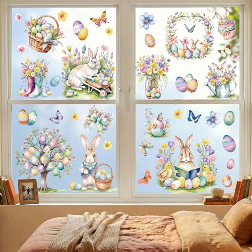 9 Sheets Easter Window Clings Decor (Happy Easter)