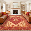 9x12 Washable Non Slip Boho Area Rug for Living Room (Red/Multi / 9' x 12' (Rectangular))
