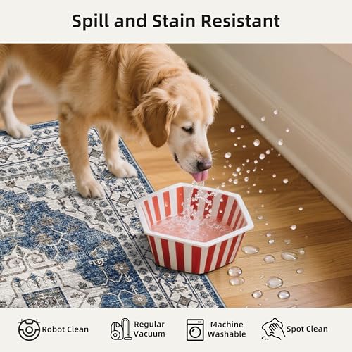 Washable 4 Piece Kitchen Floor Mats (2x3+2x4+2x5+2x6 / Blue)