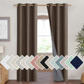 Coffee Vintage Linen 100% Blackout Curtains for Living Room (42"W x 84"L (Pack of 2) / Coffee)