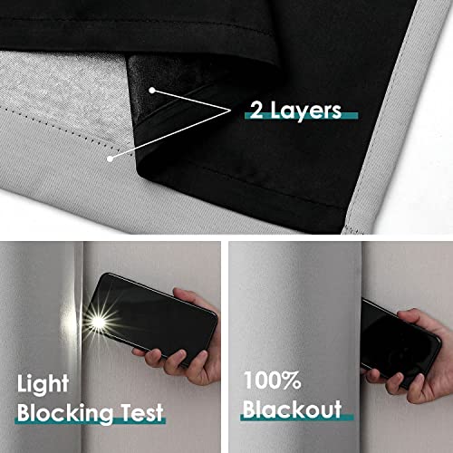 100% Blackout Curtains for Bedroom 84 Inches Long 2 Panels Set (60"W x 84"L (Pack of 2) / Light Grey)
