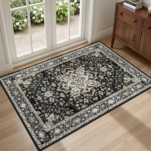 2x3 Area Rugs Living Room (Black Gold / 2' x 3' (Rectangular))