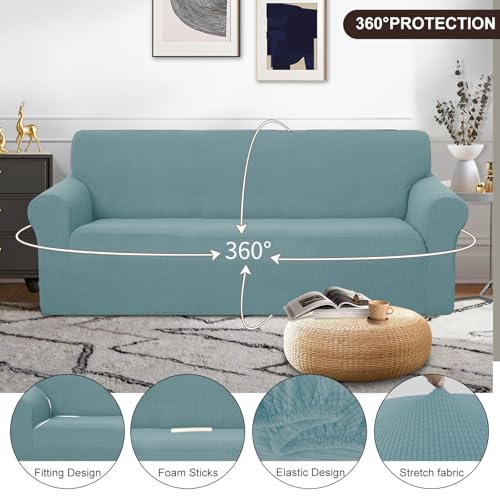 Oversized Stretch Couch Cover Slipcover (Light Blue / Xl Sofa)