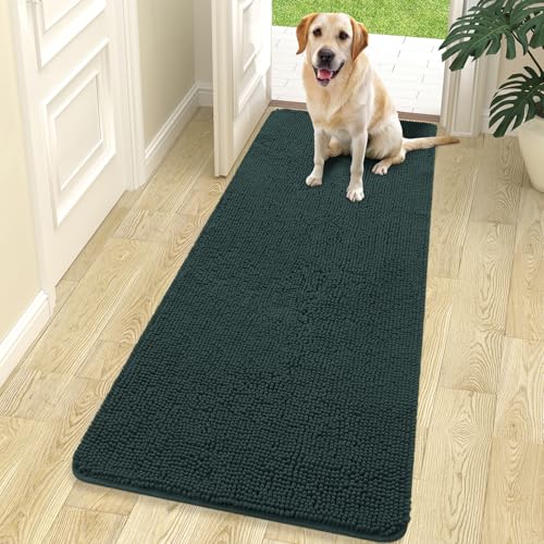 Dog Door Mat for Muddy Paws 70x24 (Blackish Green / 70" X 24")