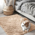2x3 Machine Washable Small Bedside Rug (2x3 Ft / Beige)