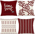 Christmas Pillow Covers 18x18 Set of 4 (Burgundy / 18" x 18" (Pack of 4))