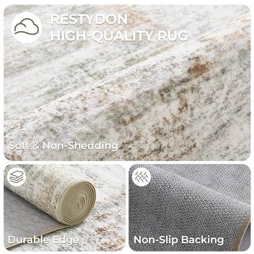2'6 x 10' Runner Rug Non Slip (Grey/Rust / 2'6" x 10' (Runner))