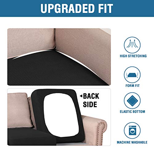 High Stretch Couch Cushion Covers (Black)