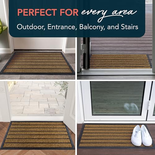 Extra Durable Door Mat Outside Entrance (30" x 17" (Rectangular) / Bright Brown)