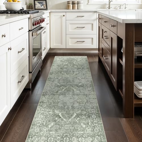 2'6"x8 Washable Runner Rug (Muted Sage Green / 2'6" x 8' (Runner))