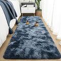 Soft 2x6 Runner Rugs for Bedroom Living Room Fluffy Plush (Tie-dyed Blue and Grey / 2' X 6' (Runner))