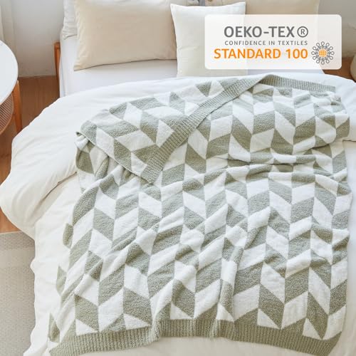 Chevron Throw Blanket for Couch (Chevron Green / Throw (50"x60"))