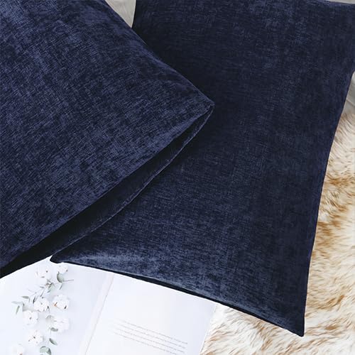 Decorative Standard Throw Pillow Covers 26 X 20 Inches Navy Blue (26" x 20" (Pack of 2) / Navy Blue)