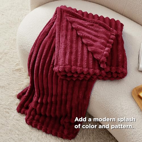 Soft Twin XL Blanket for Bed Dorm Deep Red 66"x90" (Deep Red / Twin XL)