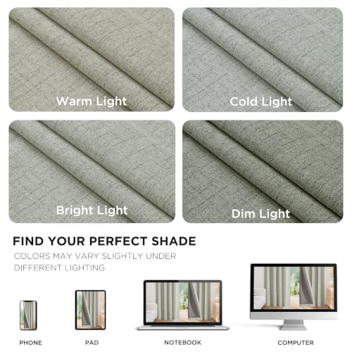 Linen Blackout Curtains for Bedroom (70"W x 96"L (Pack of 1))