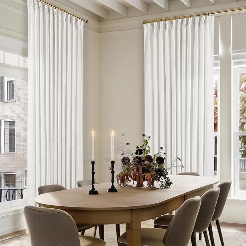 Beige White Pinch Pleat Semi Sheer Linen Curtain W70xL90 1 Panel (Beige White / 70"W x 90"L (Pack of 1))