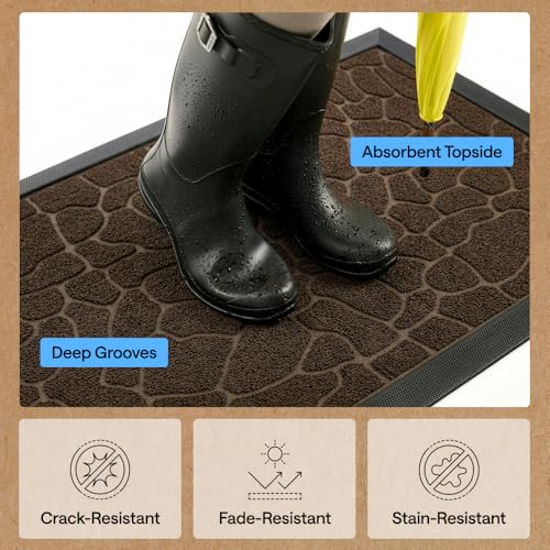 WeatherMAX Door Mat (Dark Brown Pebble / 35" x 23")
