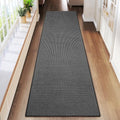 Hallway Runner Rug Extra Long Kitchen Runner Washable Black 2x8 ft (Black / 2' x 8')