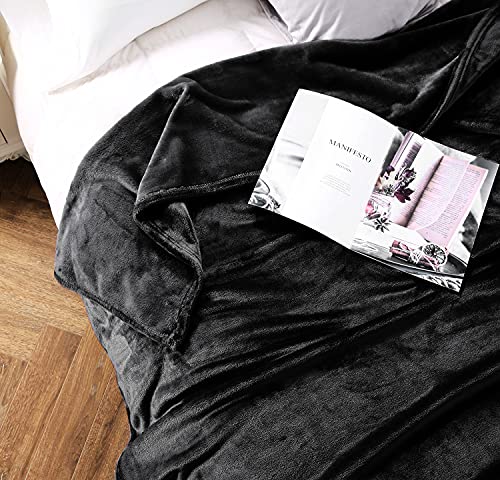 Large Flannel Fleece Throw Blanket (90"x90" / Black)